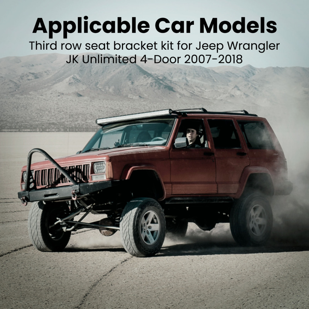 Third Row compatible for Seat Bracket Kit For 2007-2018 compatible for Jeep Wrangler JK Unlimited
