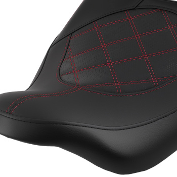 Black Red Stitch compatible for Seat Set compatible for Harley Touring 2009-Later Front Rear Driver