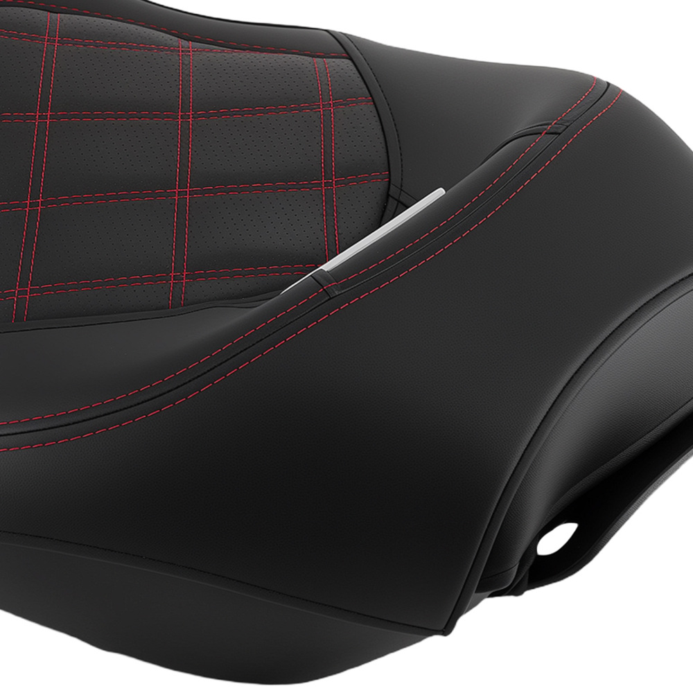 Black Red Stitch compatible for Seat Set compatible for Harley Touring 2009-Later Front Rear Driver