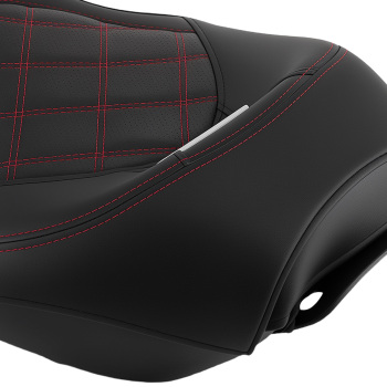 Black Red Stitch compatible for Seat Set compatible for Harley Touring 2009-Later Front Rear Driver