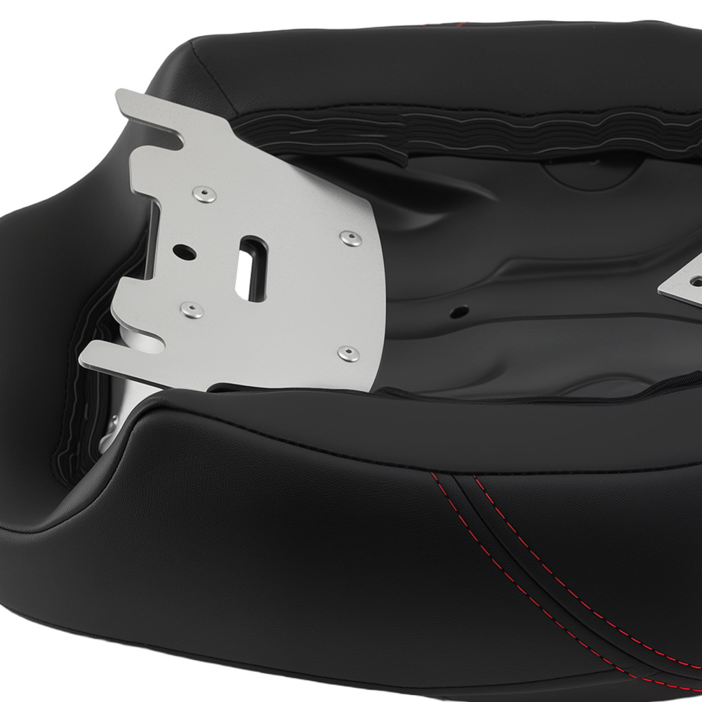 Black Red Stitch compatible for Seat Set compatible for Harley Touring 2009-Later Front Rear Driver