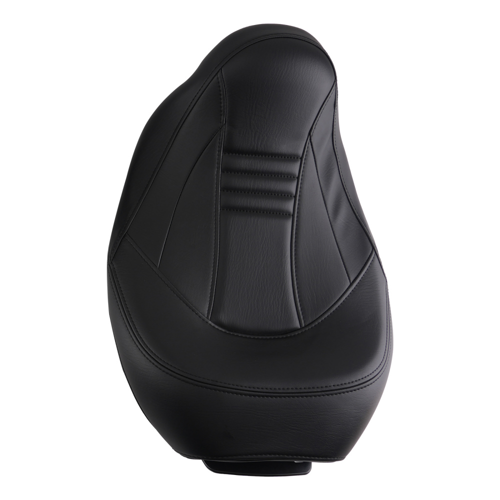2-Up Leather compatible for Seat Compatible for Harley Touring 2009-2020 Black w/ Rider Pillion Pad