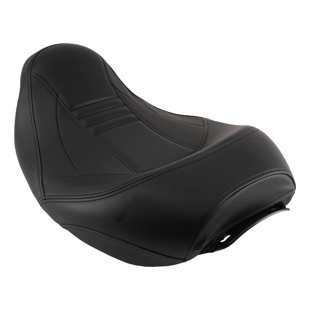 2-Up Leather compatible for Seat Compatible for Harley Touring 2009-2020 Black w/ Rider Pillion Pad