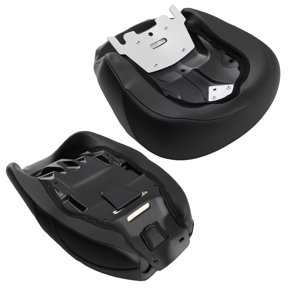 Black Blue PU Leather compatible for Seat Set compatible for Harley Touring 2009-2024 Driver Passenger