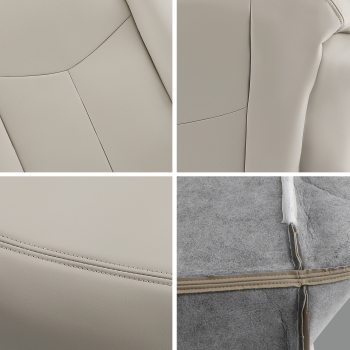 Front Leather compatible for Seat Cover Light Tan compatible for Chevy Tahoe GMC Yukon 2003-05-2006