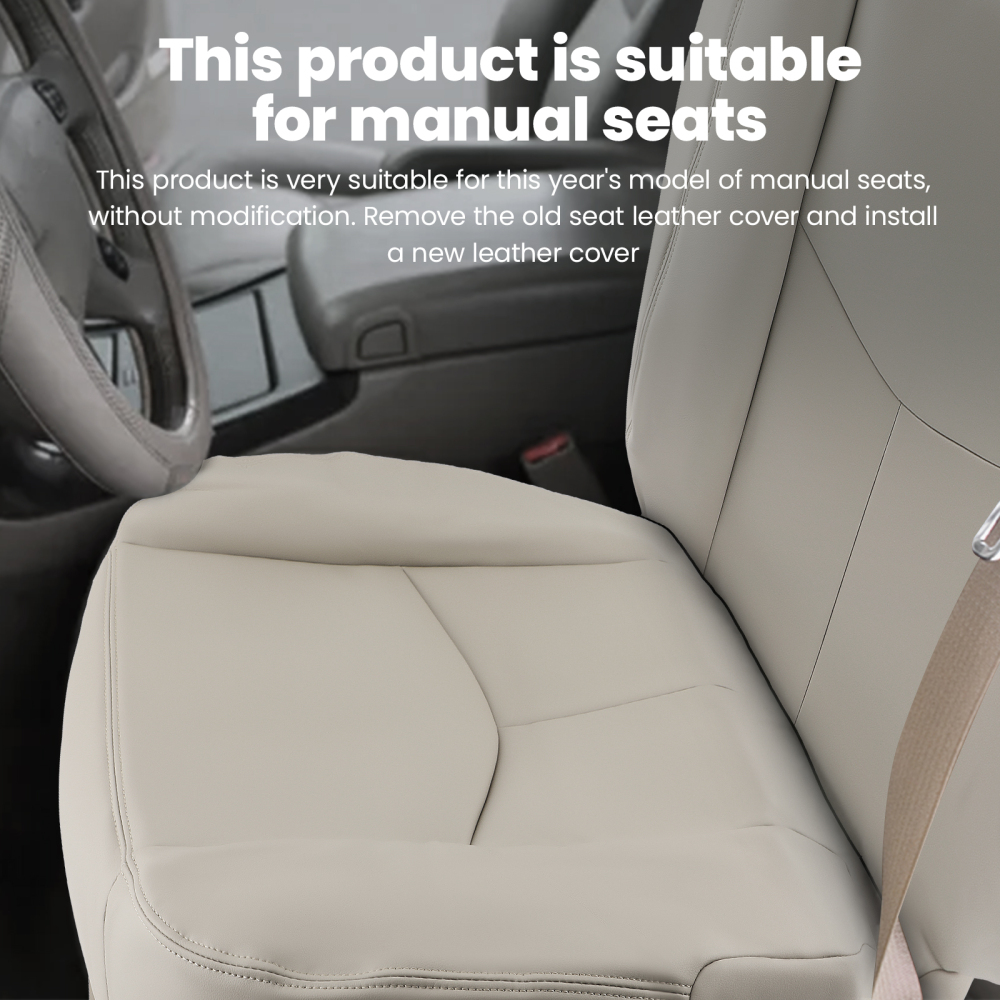Front Leather compatible for Seat Cover Light Tan compatible for Chevy Tahoe GMC Yukon 2003-05-2006