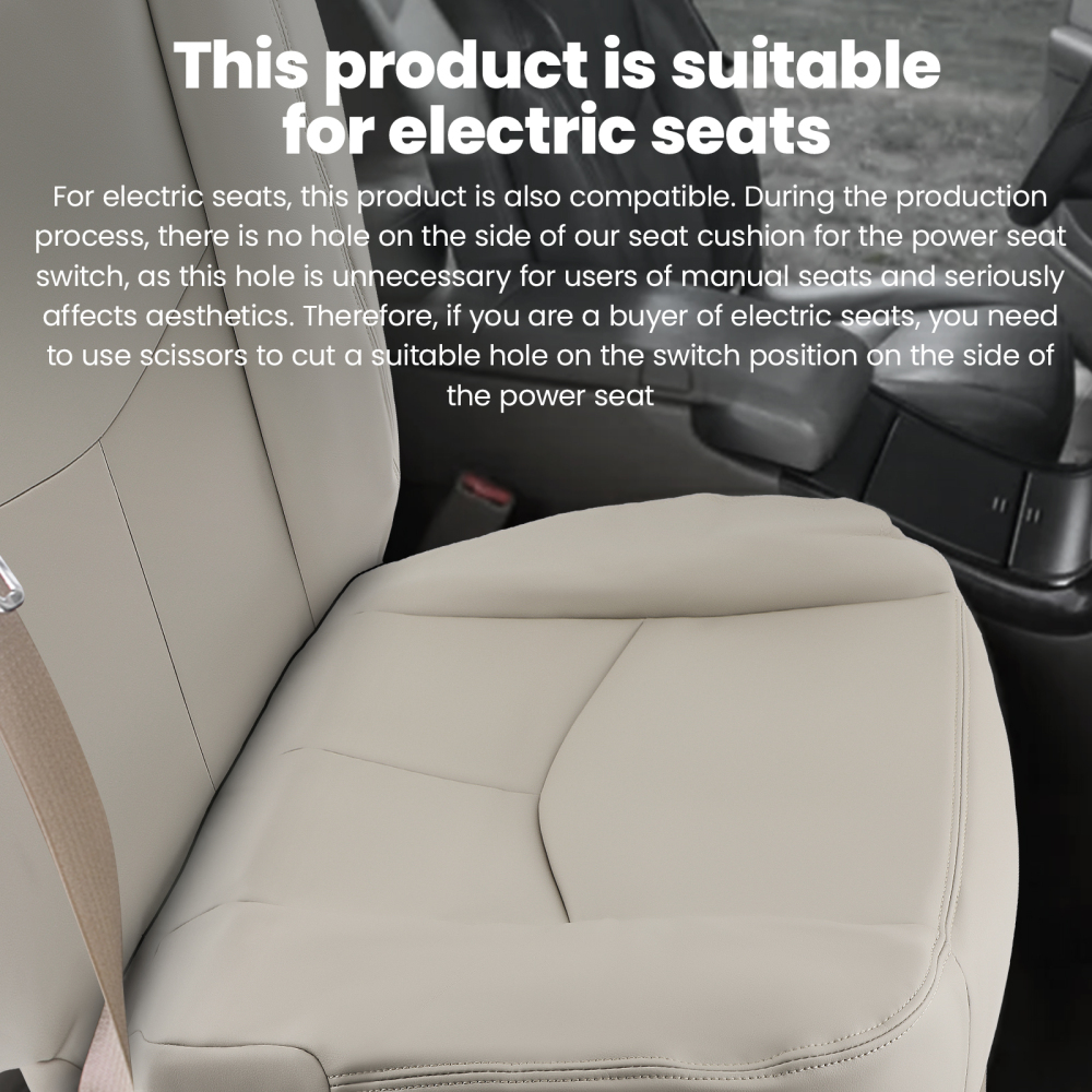 Front Leather compatible for Seat Cover Light Tan compatible for Chevy Tahoe GMC Yukon 2003-05-2006