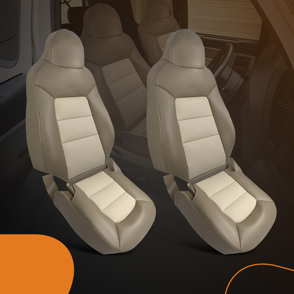 Front 2x top2x bottom compatible for Seat CoversFor compatible for Ford Expedition Eddie Bauer 03-06