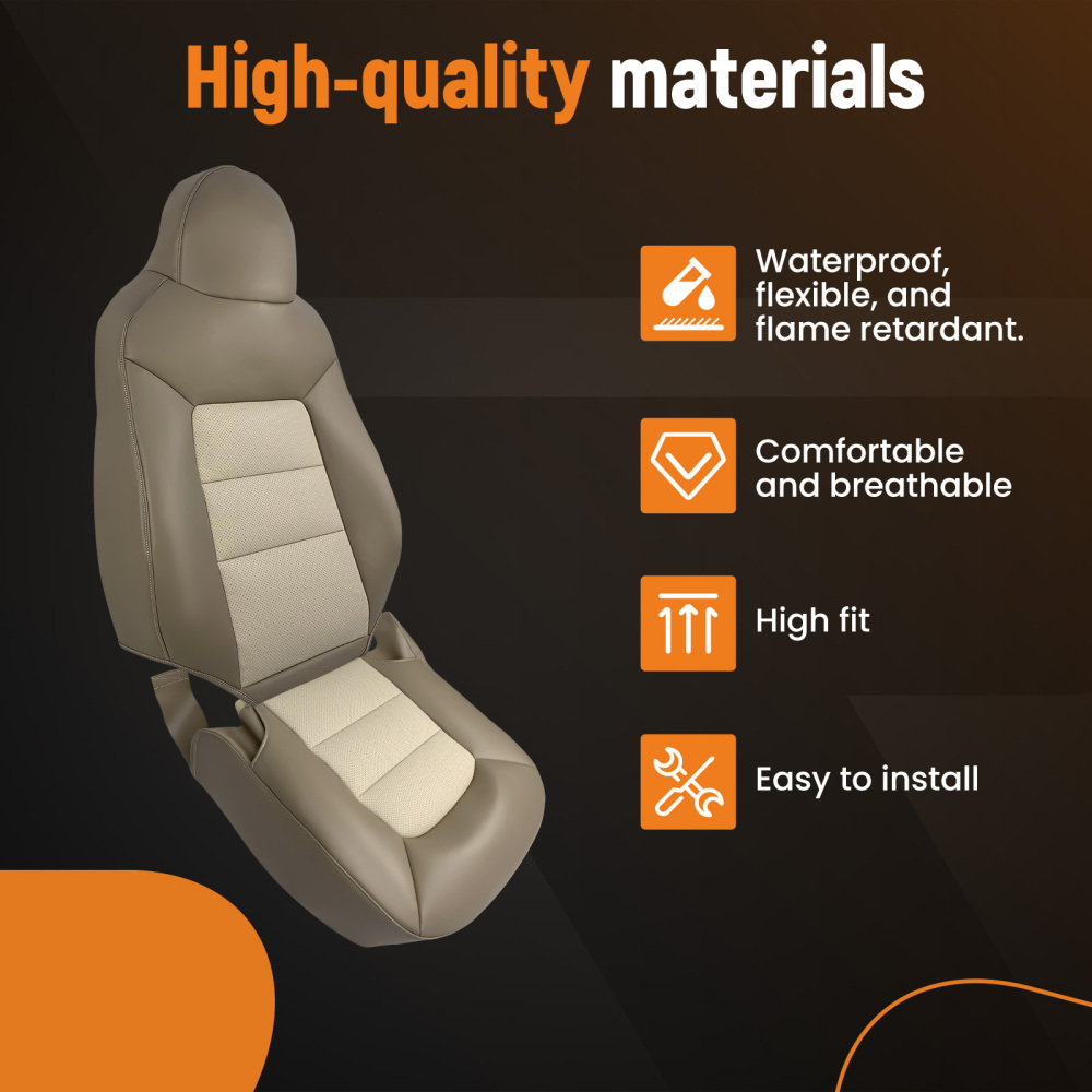 Front 2x top2x bottom compatible for Seat CoversFor compatible for Ford Expedition Eddie Bauer 03-06