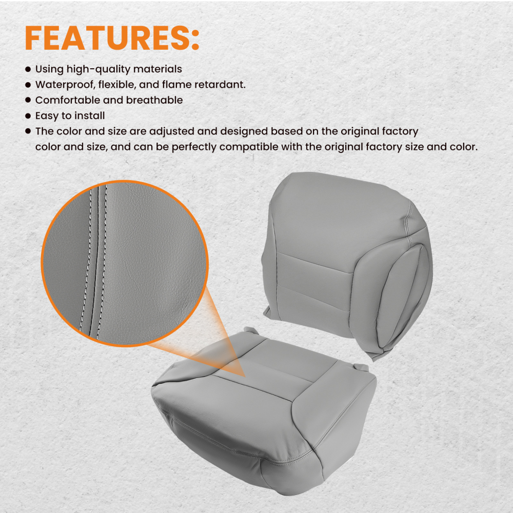 Compatible for Seat Cover GrayFor compatible for Chevy Tahoe Silverado 1995 1996 1997 1998 1999 Gray
