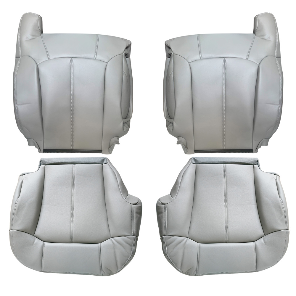 Leather compatible for Seat Cover Gray compatible for Chevy Silverado GMC Sierra 1999-2000-01-2002