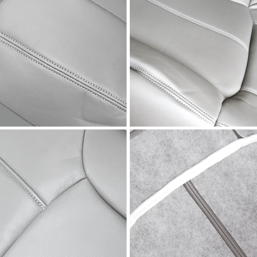 Leather compatible for Seat Cover Gray compatible for Chevy Silverado GMC Sierra 1999-2000-01-2002