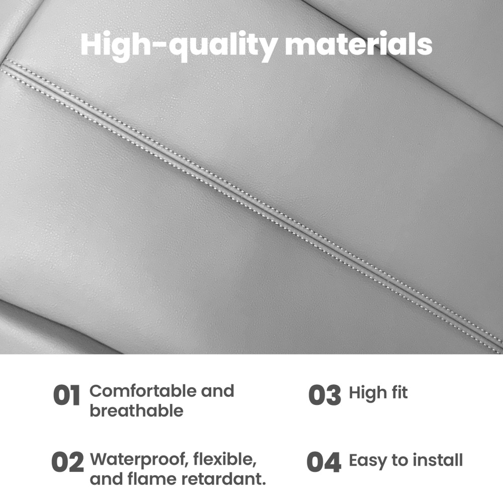 Leather compatible for Seat Cover Gray compatible for Chevy Silverado GMC Sierra 1999-2000-01-2002