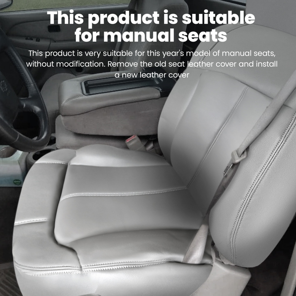 Leather compatible for Seat Cover Gray compatible for Chevy Silverado GMC Sierra 1999-2000-01-2002