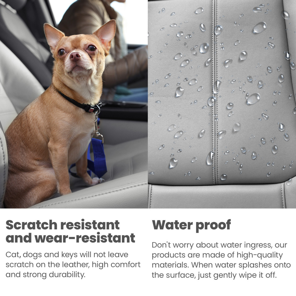 Leather compatible for Seat Cover Gray compatible for Chevy Silverado GMC Sierra 1999-2000-01-2002