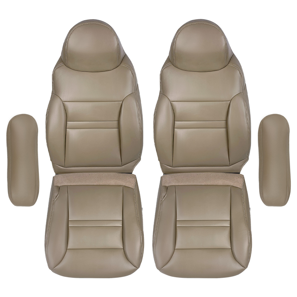 Front BottomBack Leather compatible for Seat Cover Tan compatible for Ford Excursion Limited 2000 2001