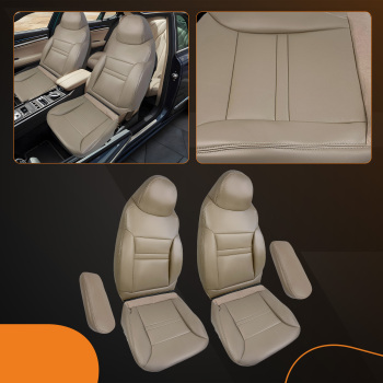 Front BottomBack Leather compatible for Seat Cover Tan compatible for Ford Excursion Limited 2000 2001