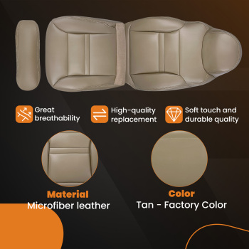 Front BottomBack Leather compatible for Seat Cover Tan compatible for Ford Excursion Limited 2000 2001