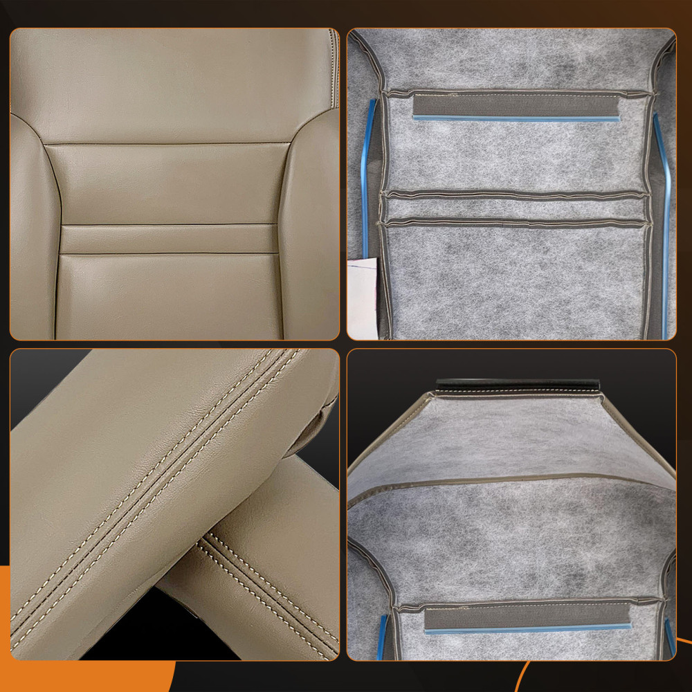 Front BottomBack Leather compatible for Seat Cover Tan compatible for Ford Excursion Limited 2000 2001