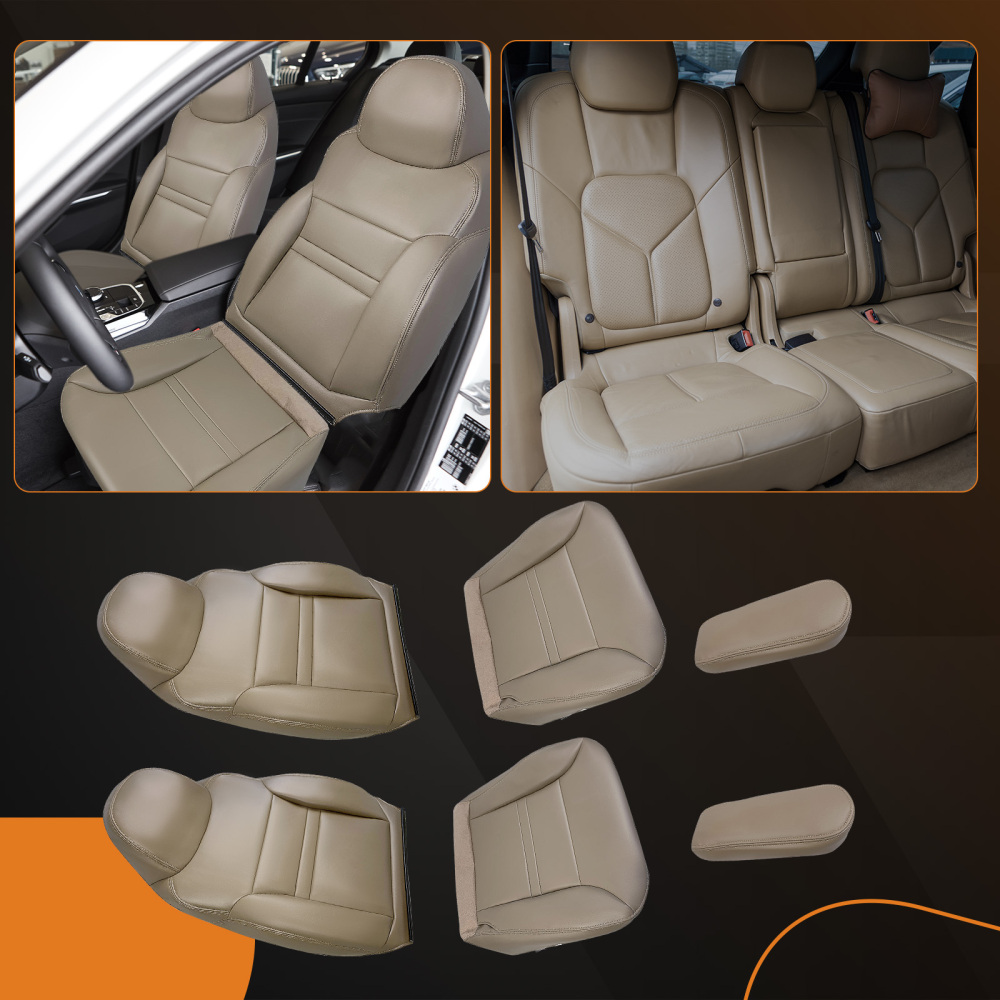 Front BottomBack Leather compatible for Seat Cover Tan compatible for Ford Excursion Limited 2000 2001