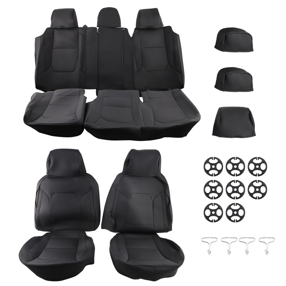 Car compatible for Seat Covers Full Set Protector Leather compatible for Ford F150 2015-20182024 New