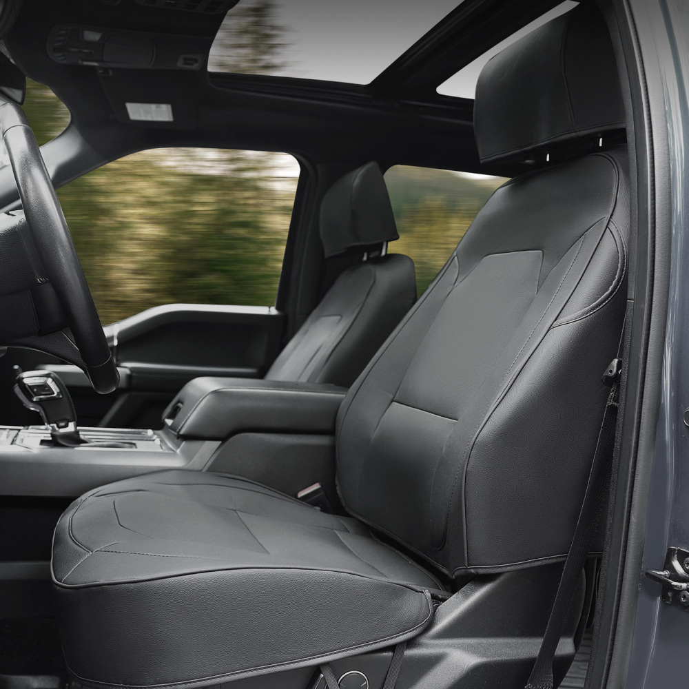 Car compatible for Seat Covers Full Set Protector Leather compatible for Ford F150 2015-20182024 New