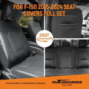 Car compatible for Seat Covers Full Set Protector Leather compatible for Ford F150 2015-20182024 New