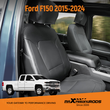 Car compatible for Seat Covers Full Set Protector Leather compatible for Ford F150 2015-20182024 New