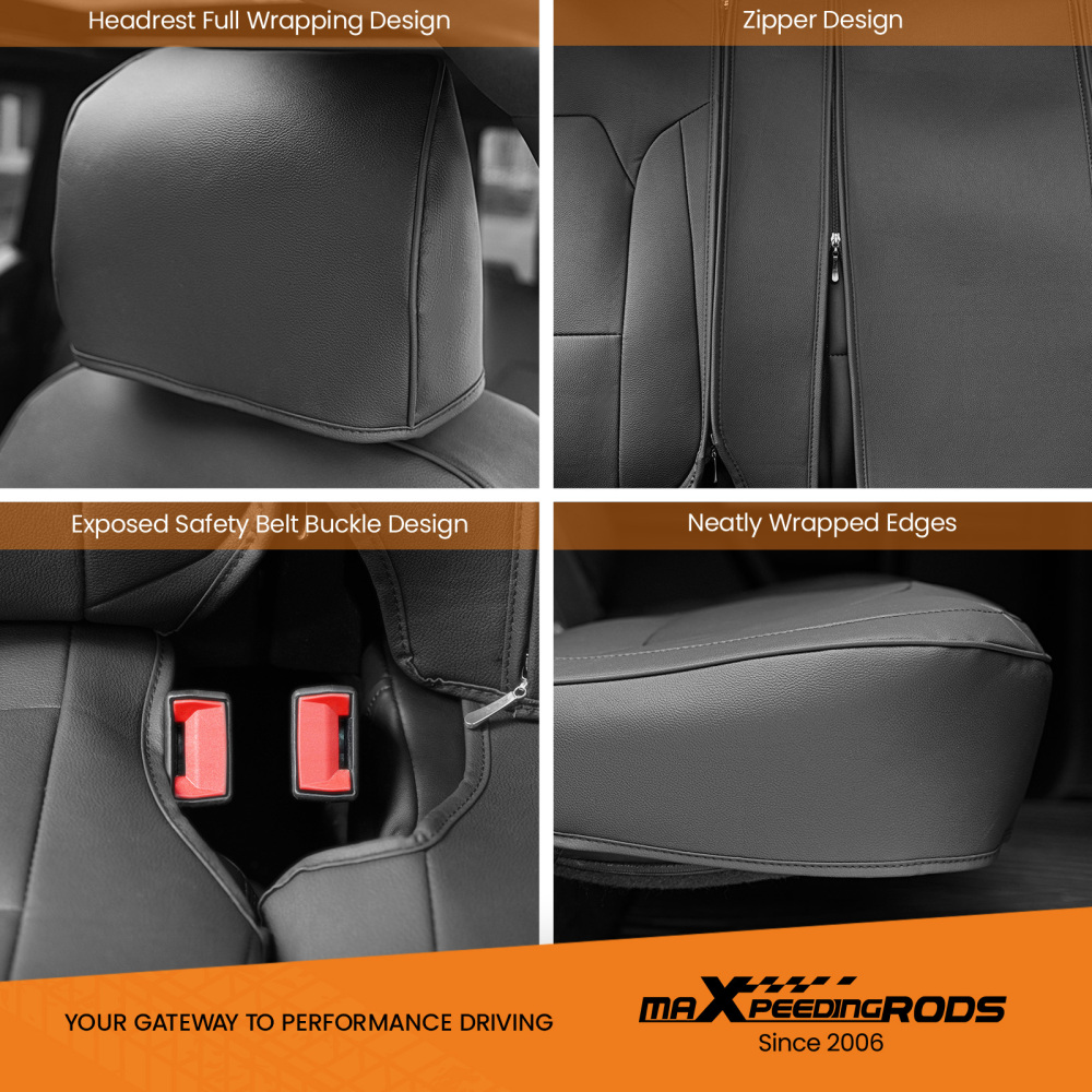 Car compatible for Seat Covers Full Set Protector Leather compatible for Ford F150 2015-20182024 New