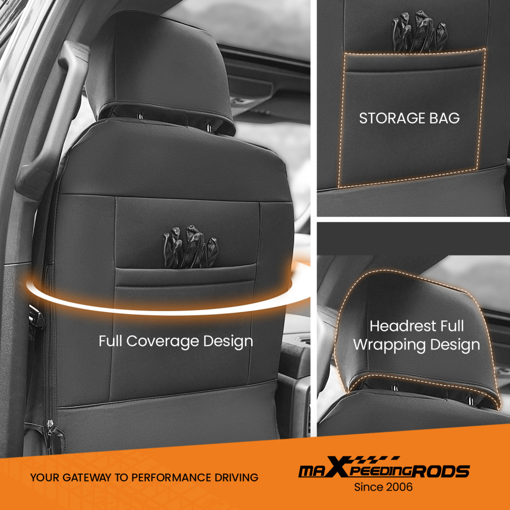 Car compatible for Seat Covers Full Set Protector Leather compatible for Ford F150 2015-20182024 New