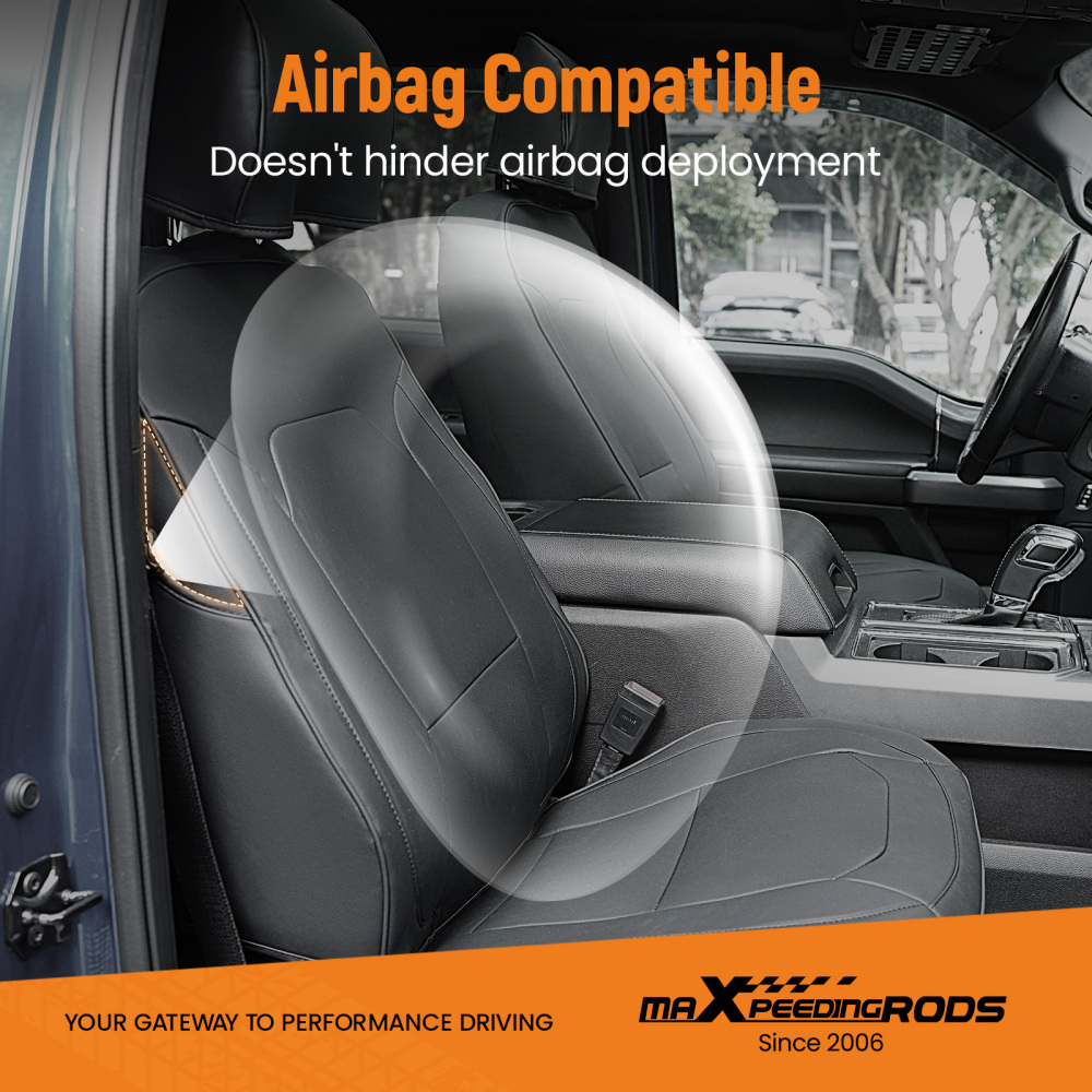 Car compatible for Seat Covers Full Set Protector Leather compatible for Ford F150 2015-20182024 New