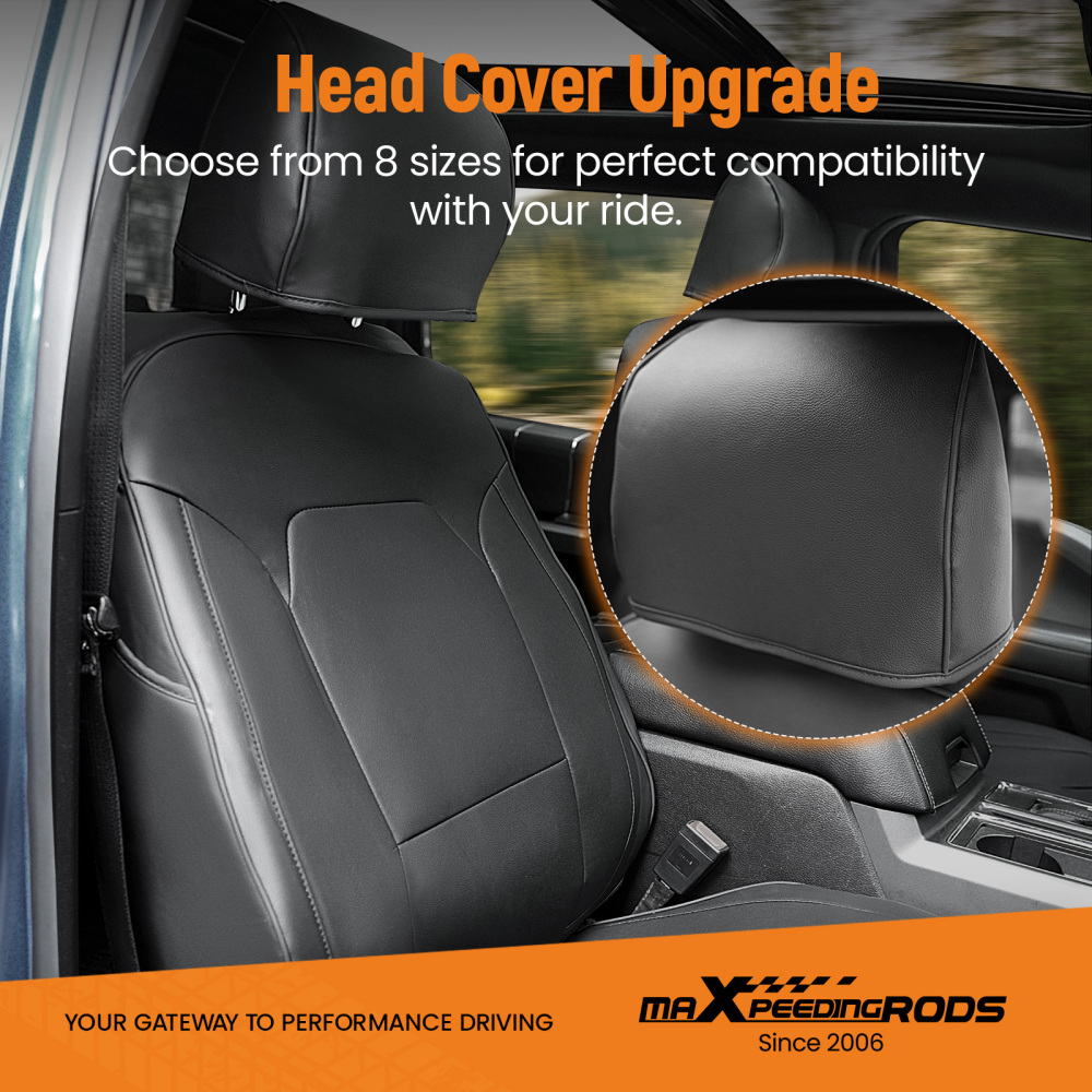 Car compatible for Seat Covers Full Set Protector Leather compatible for Ford F150 2015-20182024 New