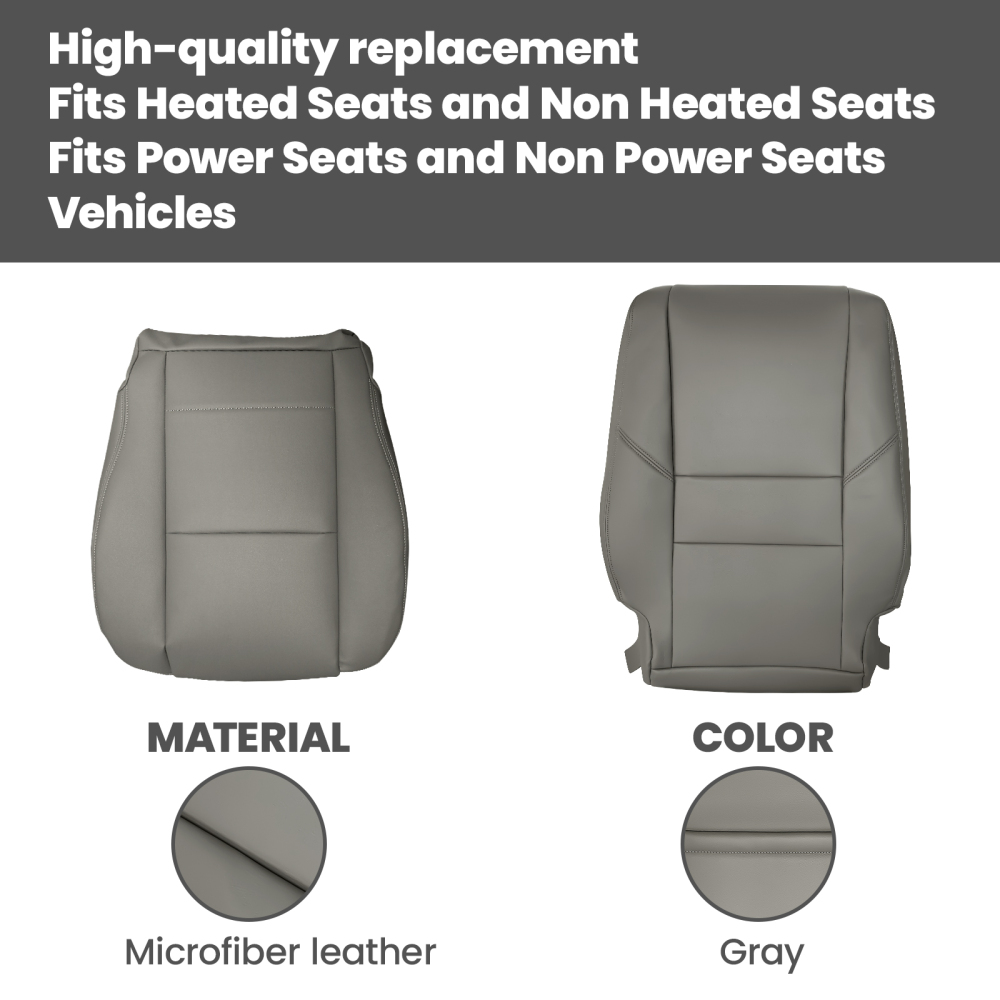 4pcs Leather compatible for Seat CoverGray compatible for Toyota Sequoia 2000 2001 2002 2003 2004-2007