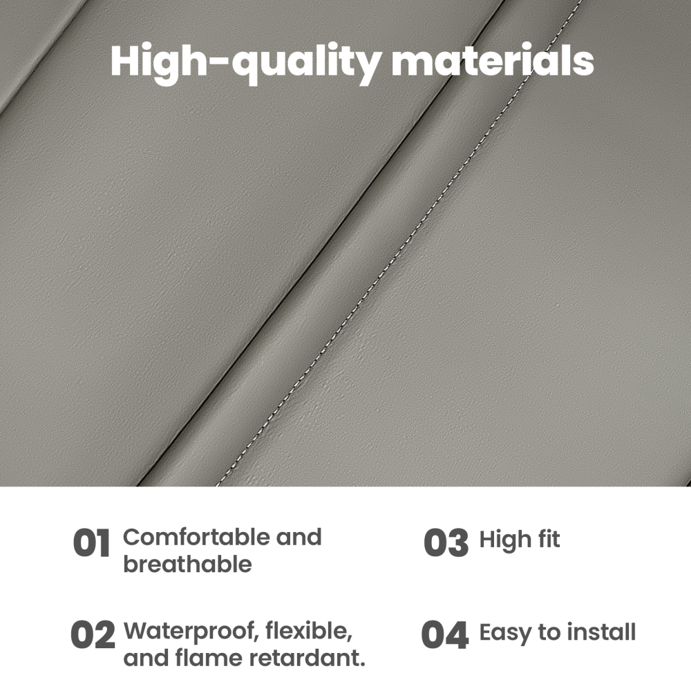 4pcs Leather compatible for Seat CoverGray compatible for Toyota Sequoia 2000 2001 2002 2003 2004-2007