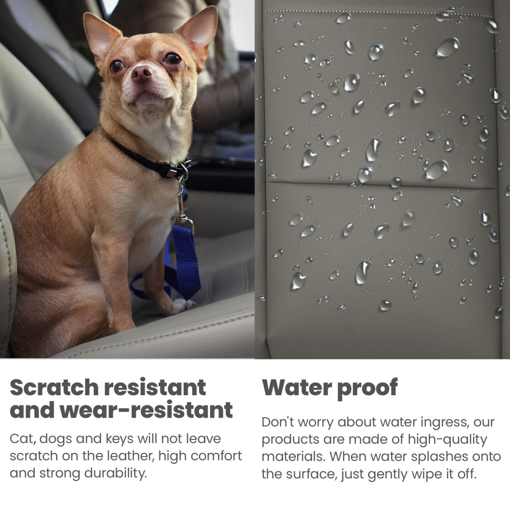 4pcs Leather compatible for Seat CoverGray compatible for Toyota Sequoia 2000 2001 2002 2003 2004-2007