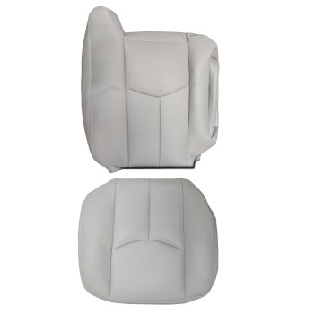 4X Front Leather compatible for Seat Cover Gray compatible for Chevy Silverado GMC Sierra 2003-2006