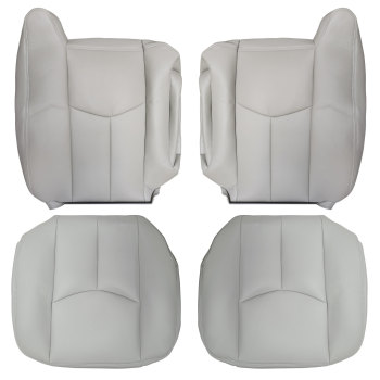 4X Front Leather compatible for Seat Cover Gray compatible for Chevy Silverado GMC Sierra 2003-2006