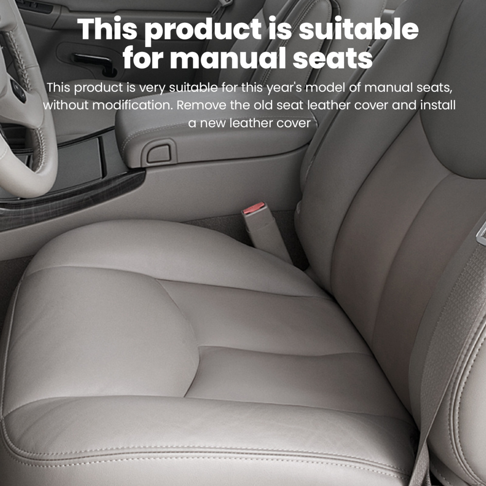 4X Front Leather compatible for Seat Cover Gray compatible for Chevy Silverado GMC Sierra 2003-2006