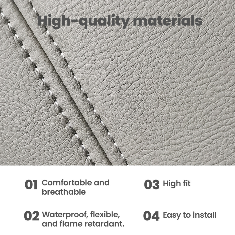 4X Front Leather compatible for Seat Cover Gray compatible for Chevy Silverado GMC Sierra 2003-2006