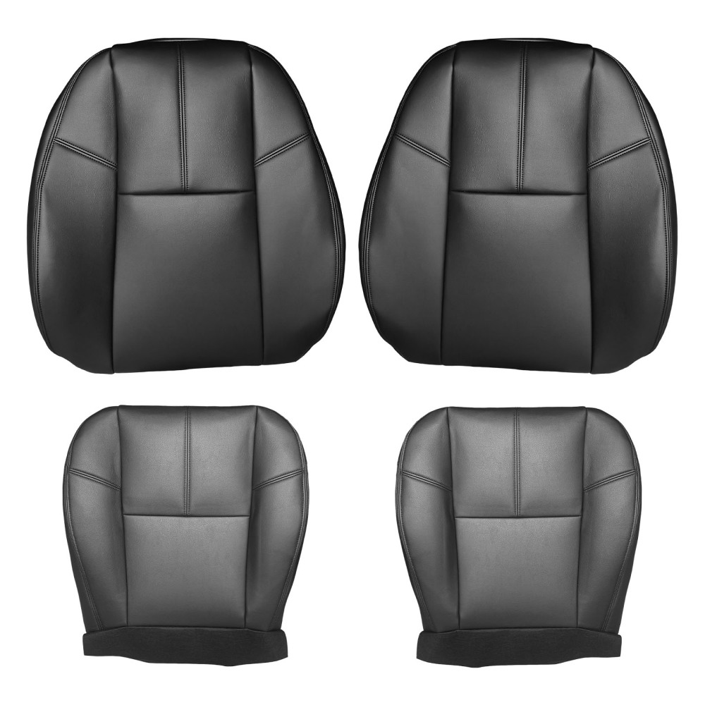 Front Driver + Passenger compatible for Seat Cover Black compatible for Chevy Silverado 1500 2500 2007-14