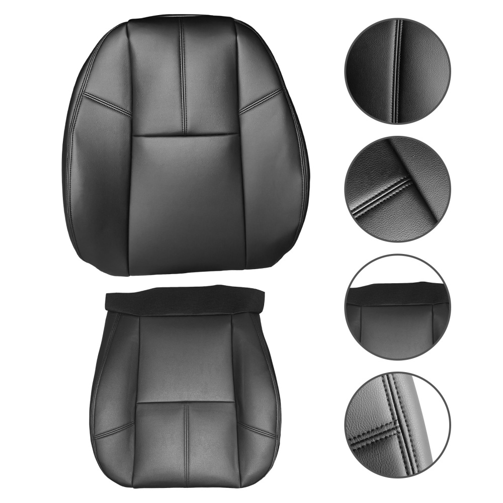 Front Driver + Passenger compatible for Seat Cover Black compatible for Chevy Silverado 1500 2500 2007-14