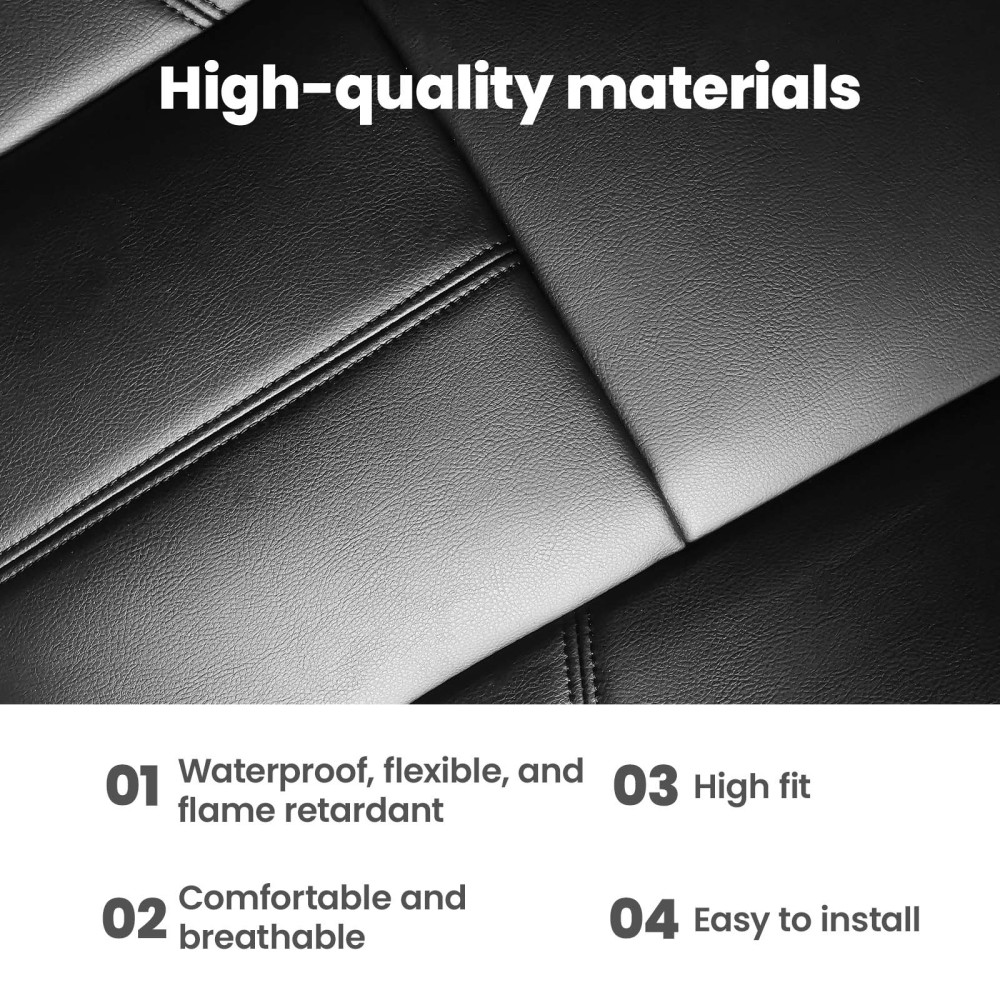 Front Driver + Passenger compatible for Seat Cover Black compatible for Chevy Silverado 1500 2500 2007-14