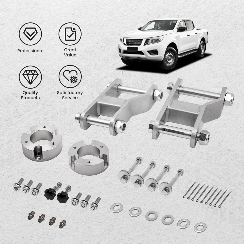 Suspension lift Kit compatible pour Nissan Navara D40 Front Coil Strut Spacers et Shackles