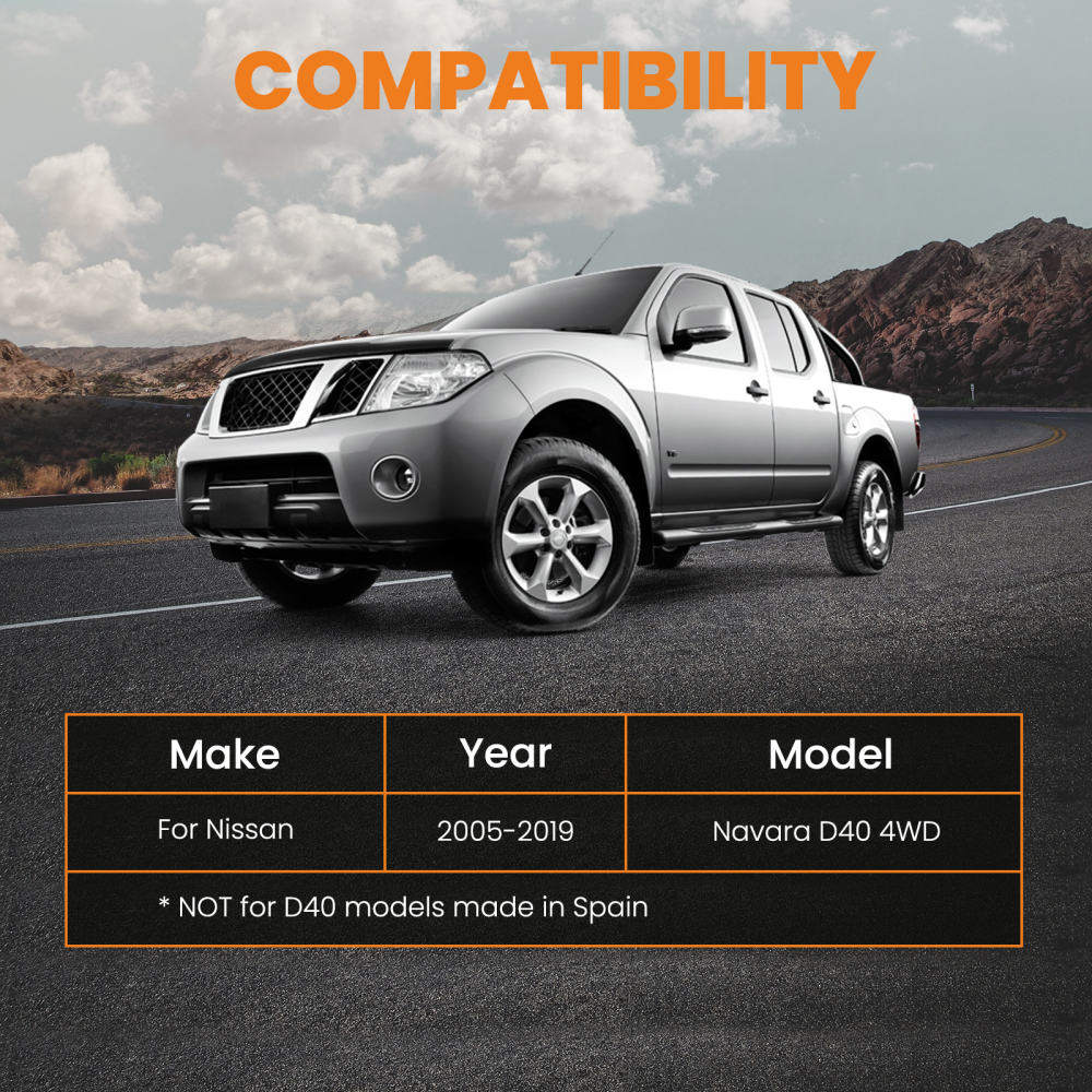 Suspension lift Kit compatible for Nissan Navara D40 Front Coil Strut Spacers and Shackles