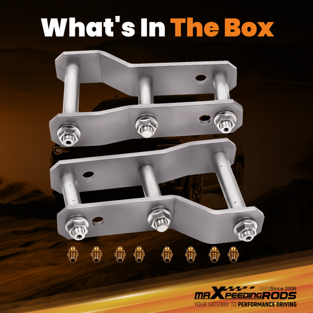 2 Rear Extended 45-48mm Lift Up Greasable Shackles compatible for Ford Ranger BT50 compatible for Mazda