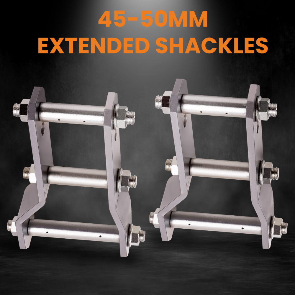 2pcs Extended Rear Shackles Shackle compatible for Ford Ranger compatible for Mazda BT50 2 Inch 45-48 mm