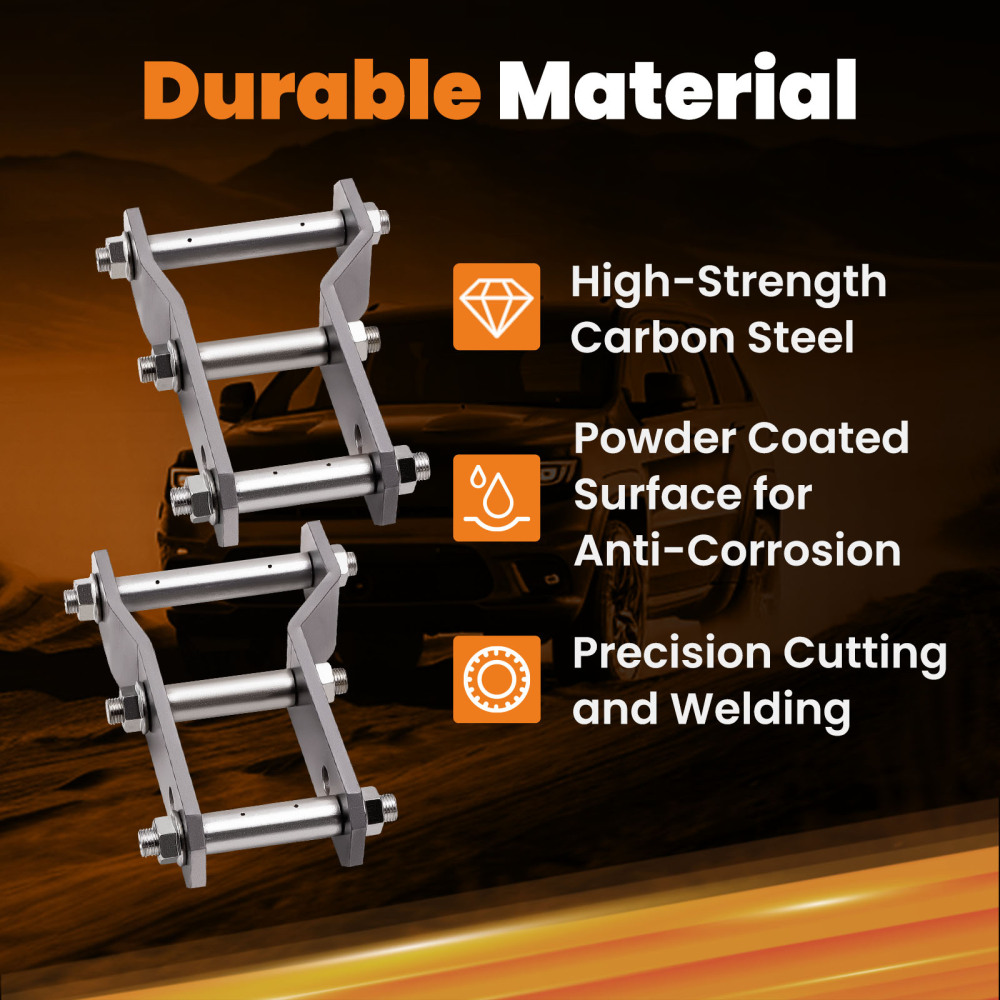 2pcs Extended Rear Shackles Shackle compatible for Ford Ranger compatible for Mazda BT50 2 Inch 45-48 mm