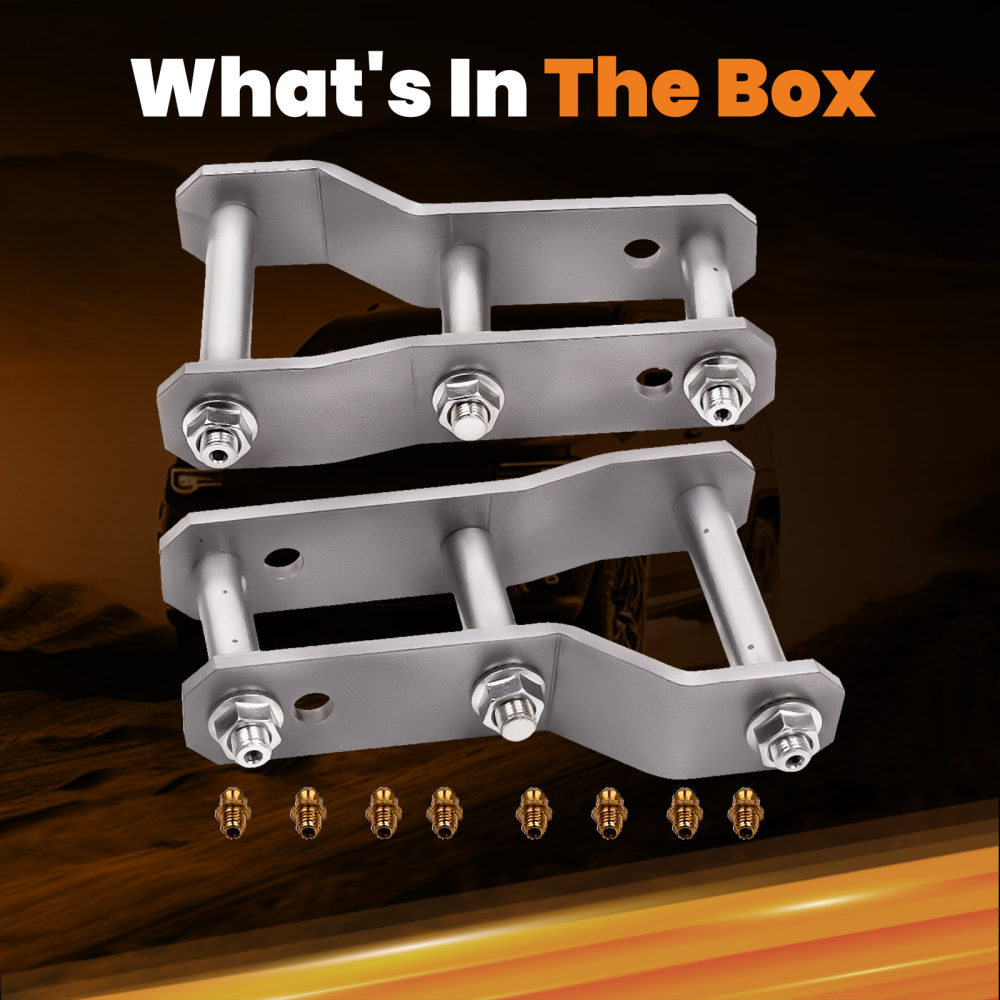 2pcs Extended Rear Shackles Shackle compatible for Ford Ranger compatible for Mazda BT50 2 Inch 45-48 mm