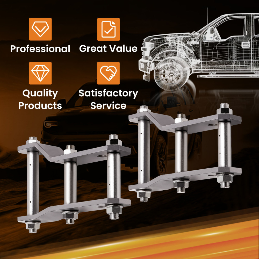 2pcs Extended Rear Shackles Shackle compatible for Ford Ranger compatible for Mazda BT50 2 Inch 45-48 mm