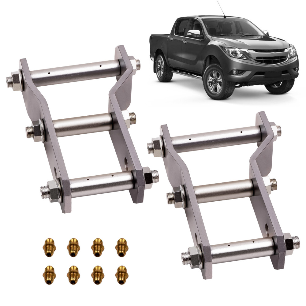 2pcs Extended Rear Shackles Shackle compatible for Ford Ranger compatible for Mazda BT50 2 Inch 45-48 mm